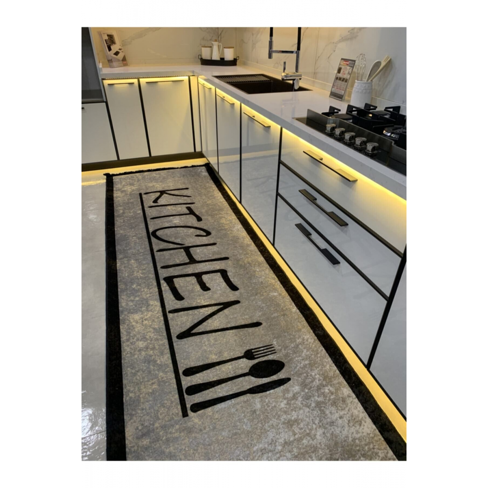 Lateks Deri Taban Saçaklı Mutfak Halısı