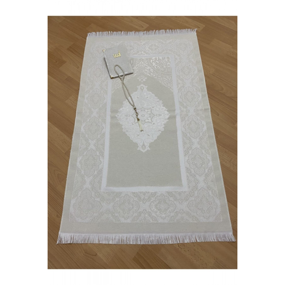 Çeyizlik, Hediyelik, 4'lü Gelin Bohçası Seti, Iğne Oyalı Namaz Örtüsü, Tafta Seccade, Yasin, Tesbih