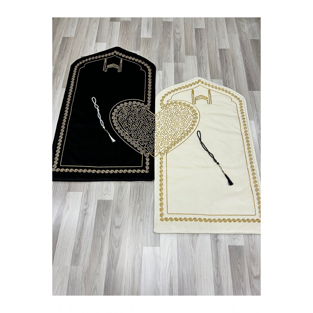 Kalpli Seccade Eşli Çift Seccade Tesbihli Gelin Damat Bohçası Hediyelik Çeyizlik