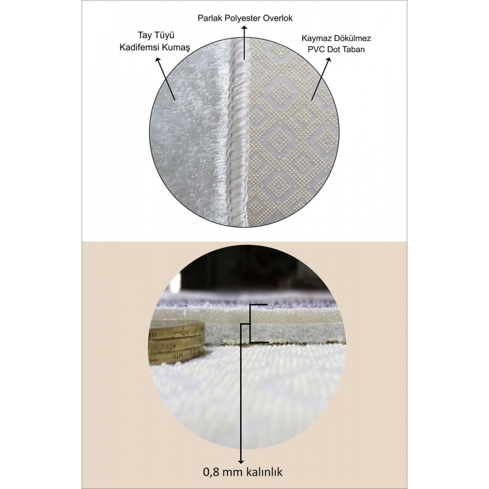 Kaymaz Taban Dijital Baskı Yıkanabilir Yolluk Mutfak Halısı