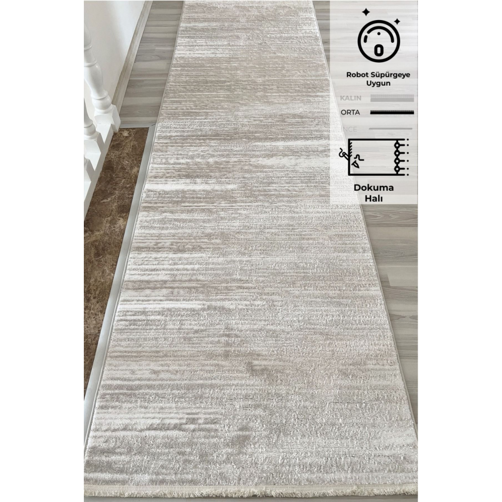 Konfor Jasmine 1452 Krem Bej Modern Dokuma Yolluk Halı