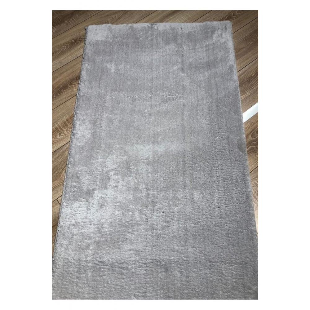 Lüx Post Peluş Kesme Halı Yolluk Kaymaz Taban Yıkanabilir Pofuduk Gri