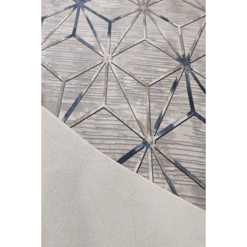 Yıkanabilir Kaymaz Tabanlı Kesme Rulo Halı Yolluk Mavi