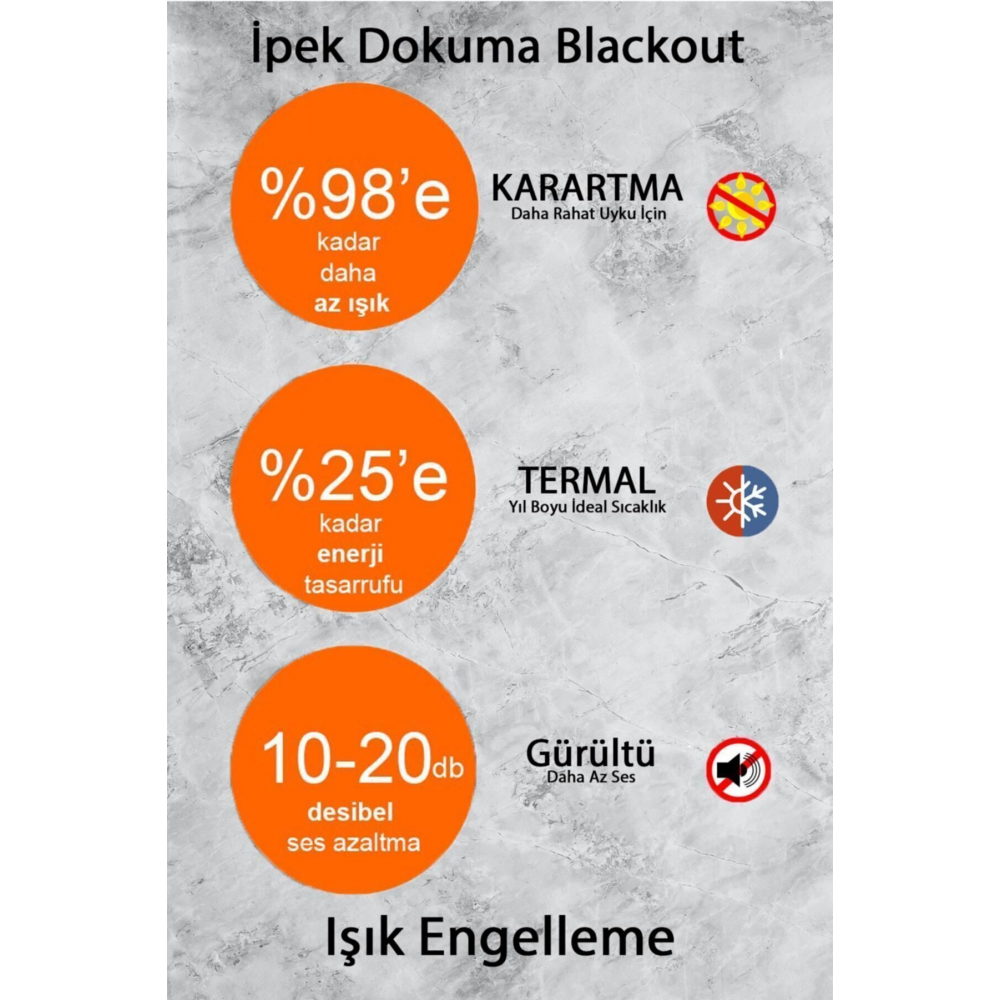 Siyah Termal %100 Işık Geçirmez Blackout Karartma Perde (EN X BOY)