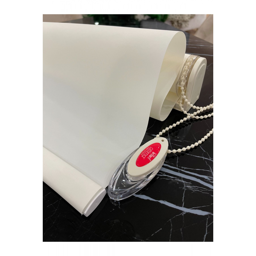 Düz Stor Perde Ekru (KIRIK BEYAZ) Güneşlik Stor Perde (ALÜMİNYUM KASA BORU)