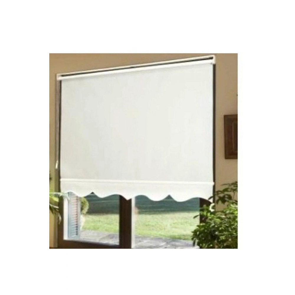 Ekru Stor Zebra Güneşlik Perde .eteği Dilimli ,ithal Kumaş , Alüminyum Kasa Metal Ayak.