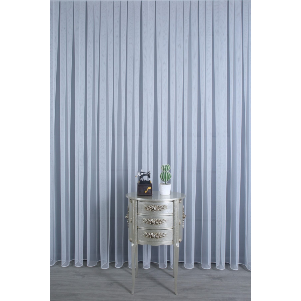 Grek Tül Perde - Petek Zemin, 1/3 Sık Pile, 250x250cm Fs100001