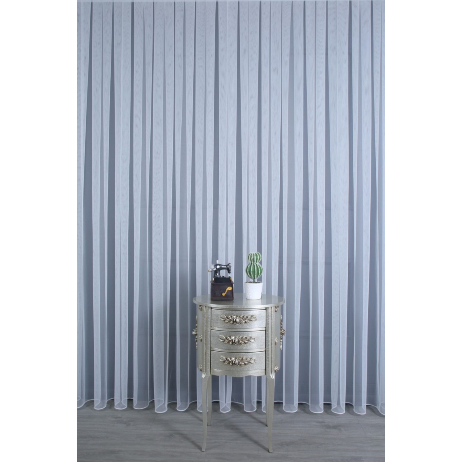 Grek Tül Perde - Petek Zemin, 1/3 Sık Pile, 250x250cm Fs100001