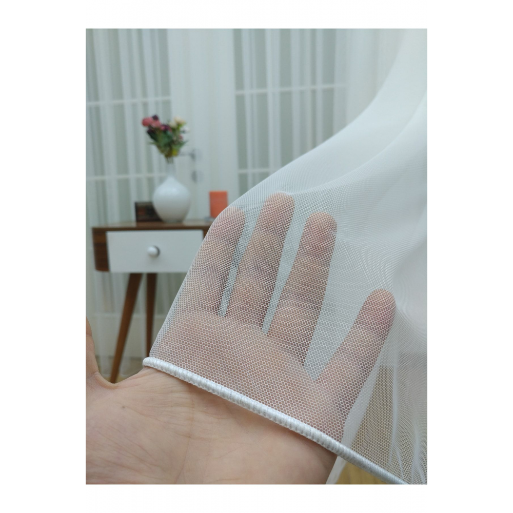 Grek Tül Perde - Petek Zemin, 300x260cm, 1/2 Seyrek Pile, Esse16444