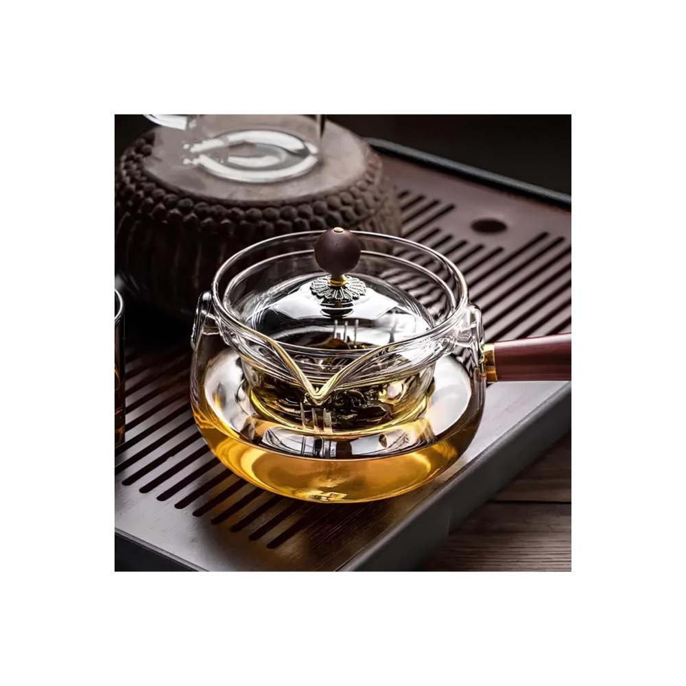 Magia Sihirli Borosilikat Bitki Çayı Demliği Dönerli 500 ml Şeffaf 16044