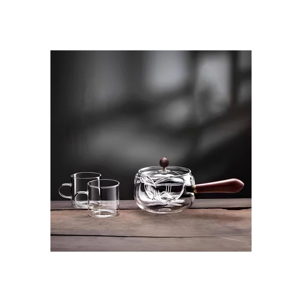 Magia Sihirli Borosilikat Bitki Çayı Demliği Dönerli 500 ml Şeffaf 16044