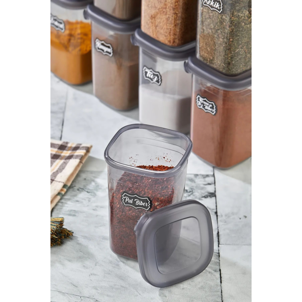 12'li Etiketli Ve Sızdırmaz Kapaklı Baharatlık Seti - 450ml - Etiket Hediyeli