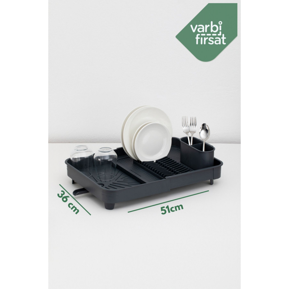 Açılır Kapanır Sürgülü Tabaklık Bulaşıklık Bulaşık Sepeti / Antrasit