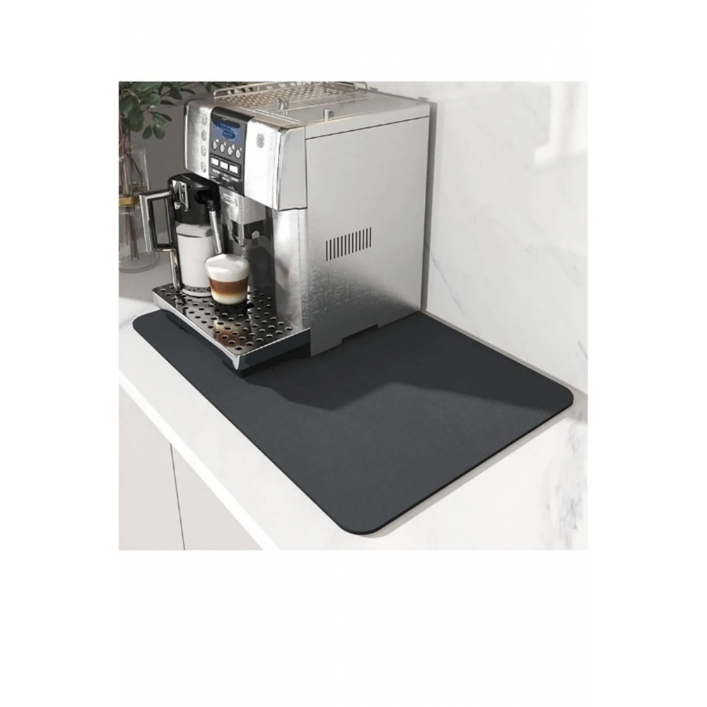 Bulaşık Kurutma Örtüsü Siyah Tezgah Üstü Bulaşık Matı Süper Emici Bulaşıklık