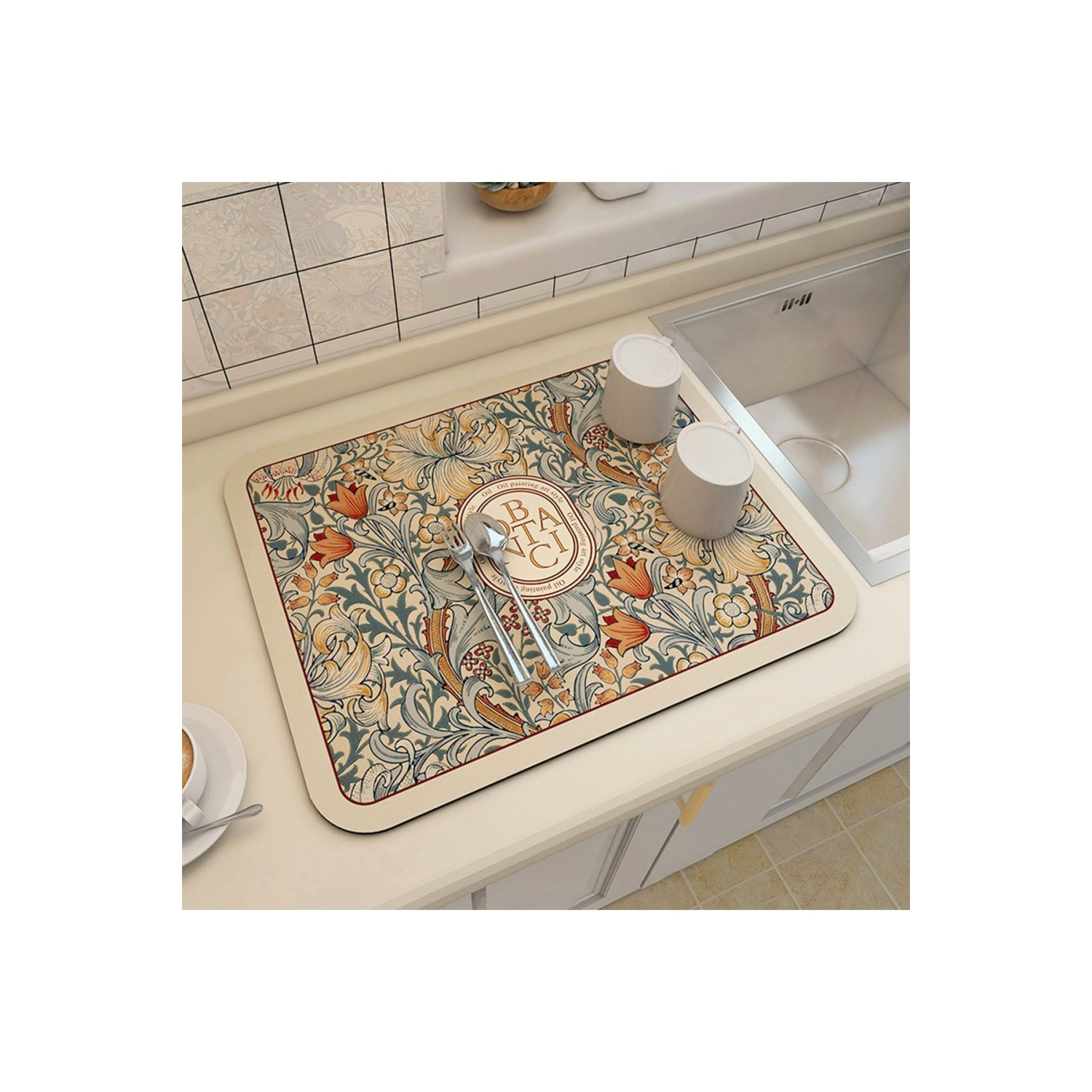 Tezgah Üstü Bulasik Kurutma Matı Kaymaz Kurulama Bezi Kurutma Örtüsü