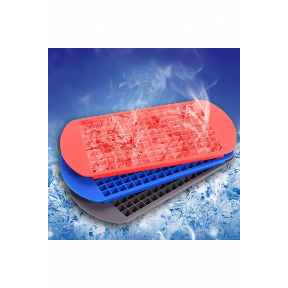 160'lı Mini Küp Şekilli Silikon Buzluk - Antrasit Renk Mini Küplü Sunum Buzluk