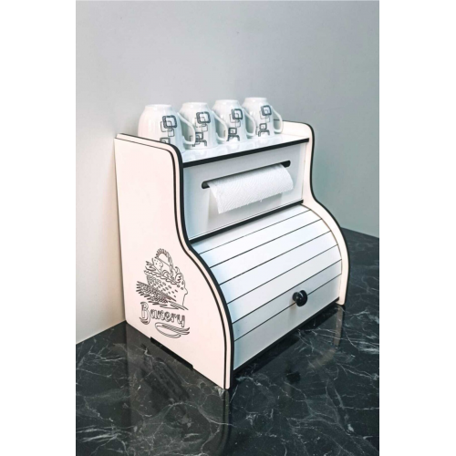 New Bread Box-yeni Ekmeklik, Havlu Peçetelik(saklama Gözlü), Baharatlık Rafı, Dekoratif Yazılı
