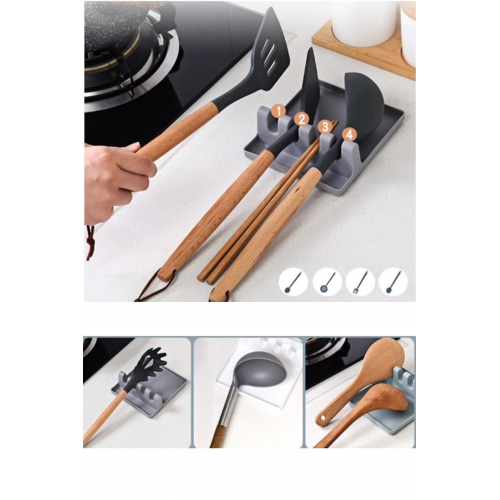 Tencere Kapak Tutucu Ve Kaşıklık Tencere Kapağı Standı Kaşık Kepçe Altlığı Düzenleyici Organizer