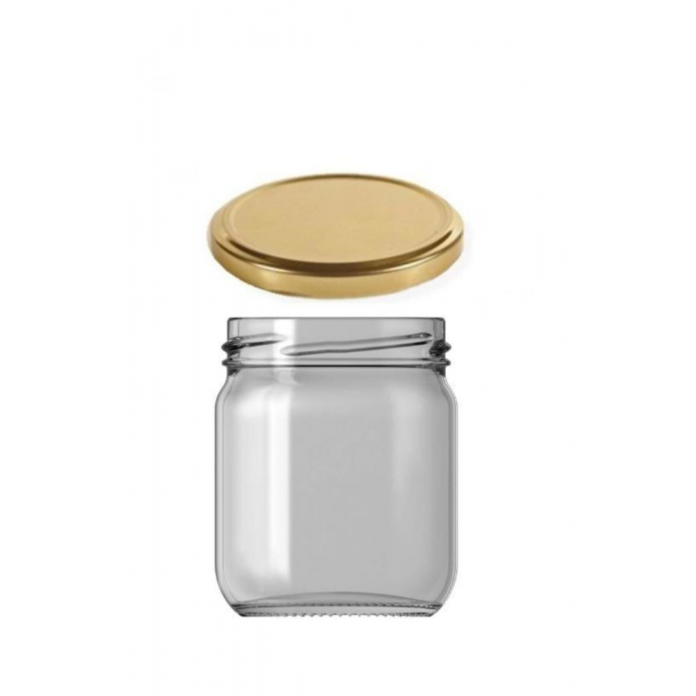 10'lu Cam Kavanoz 210 Cc Kapaklı - Beyaz/gold Kapak - Mama Bebek