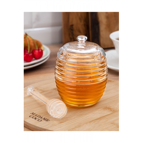 Lorenzo Kaşıklı Cam Bal Kavanozu - 240ml