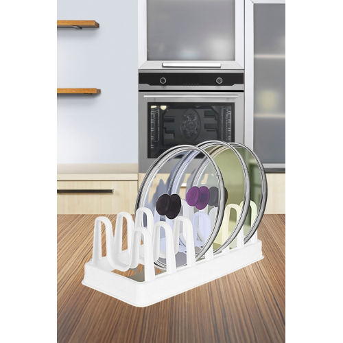 6 Bölmeli Tencere Kapağı-doğrama Tahtası-tavalar Için Düzenleyici Organizer - Stand