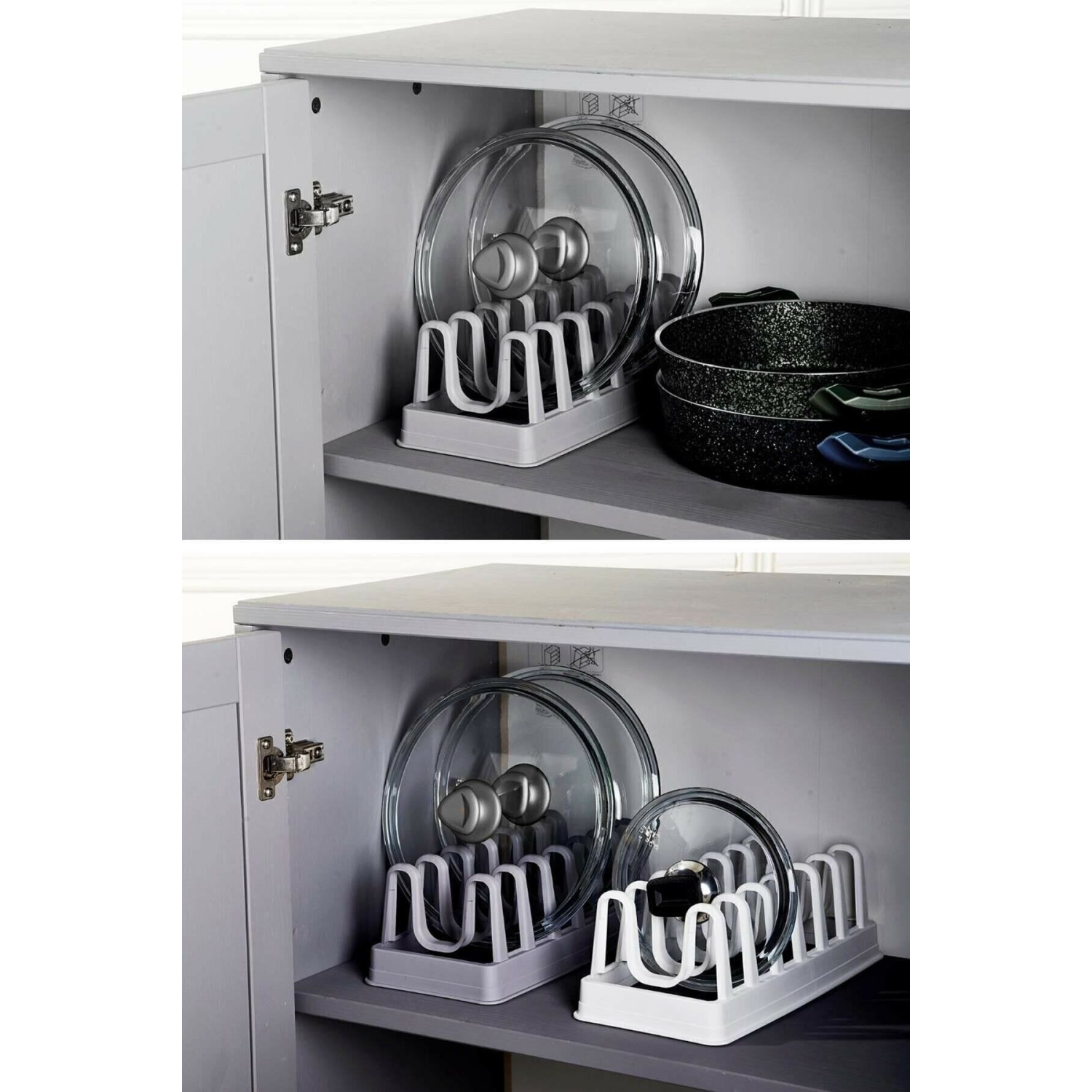 6 Bölmeli Tencere Kapak Rafı - Tencere Kapak Organizeri (COK RENKLİ)