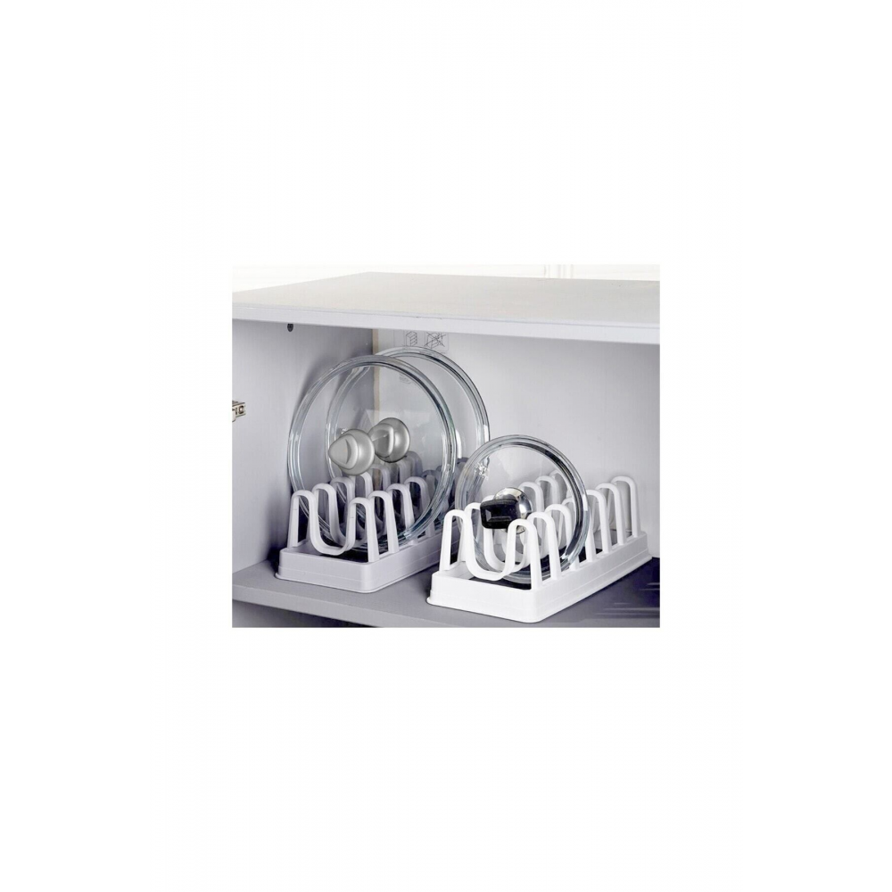 6 Bölmeli Tencere Kapak Rafı - Tencere Kapak Organizeri (COK RENKLİ)