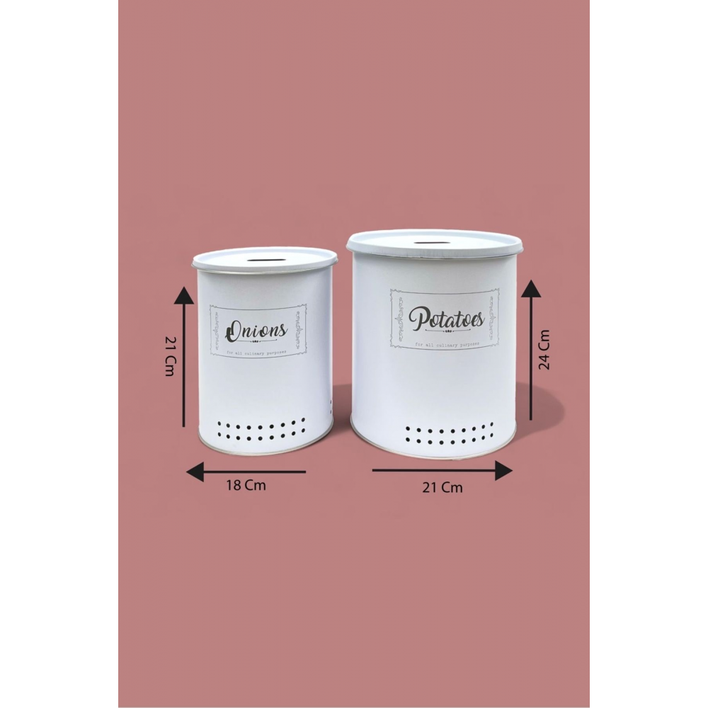 Lüks 2 Katlı Patates Soğanlık Metal Patates Soğan Kovası Sebzelik Sepeti