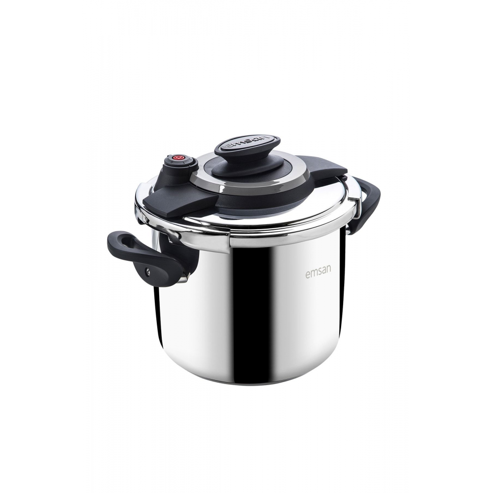 Montana Siyah Gri Düdüklü Tencere 6 Litre