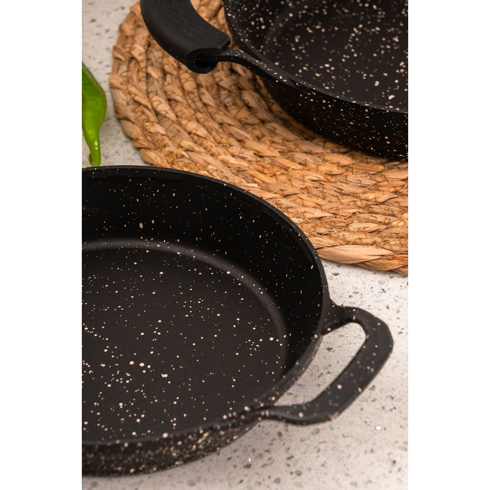 Silikon Tutacaklı Granit Tava Seti Berta 3'lü (18CM-20CM-22CM)