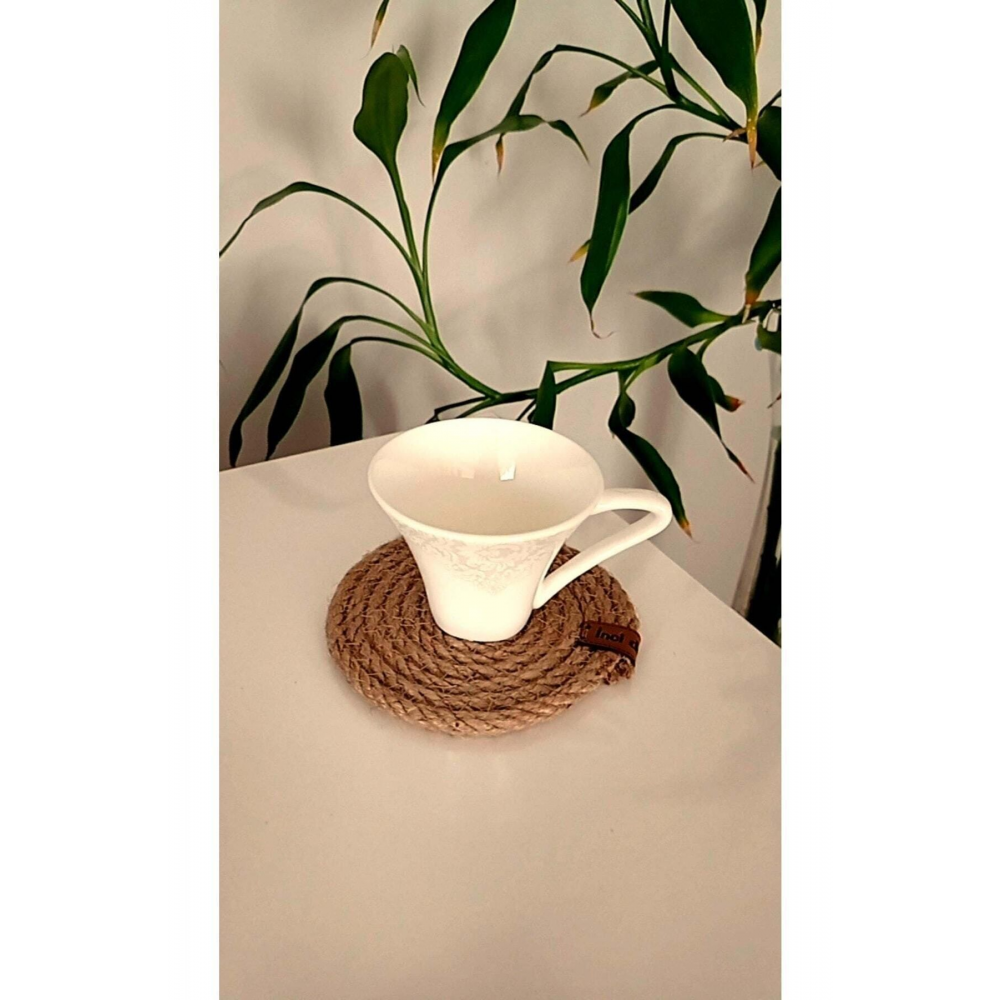 Hasır Bardak Altlığı (6'Lİ) ,12 Cm, Fincan,bardak,kupa,mum Altlığı,el Yapımı Naturel