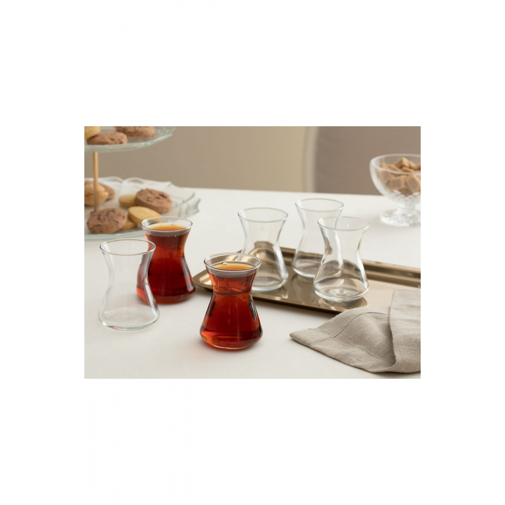 STD Düz Cam 6'lı Çay Bardağı 125 Ml Klasik