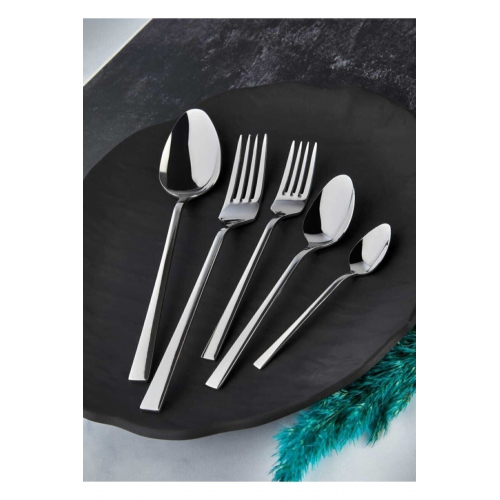 30 Parça Natural Çatal Kaşık Takımı Düz Model 6 Kişilik