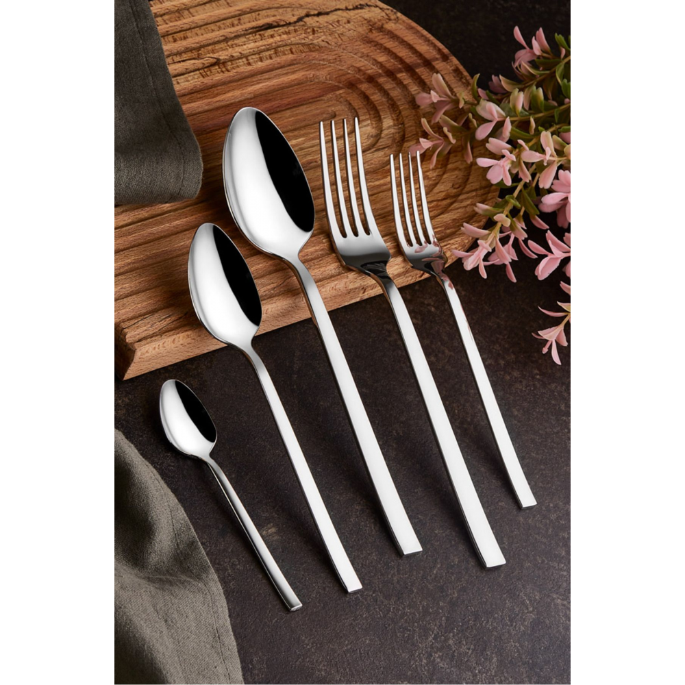 Zagori 60 Parça 12 Kişilik Çelik Düz Çatal Kaşık Seti Takımı