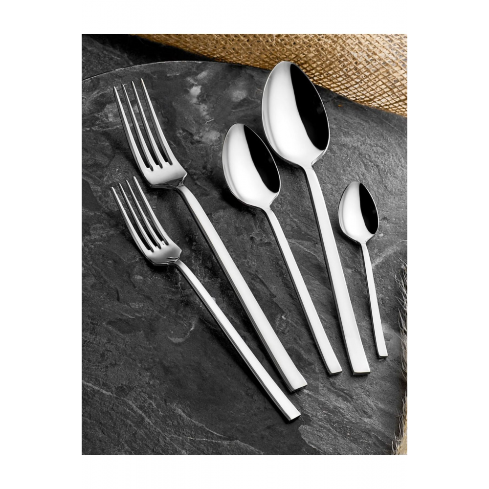 Zagori 60 Parça 12 Kişilik Çelik Düz Çatal Kaşık Seti Takımı