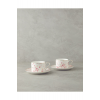 Sakura Style New Bone China 4 Parça 2 Kişilik Çay Fincanı Takımı Açık Pembe
