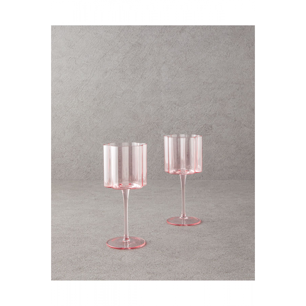 Flor Pura Cam 2'li Kadeh Pembe