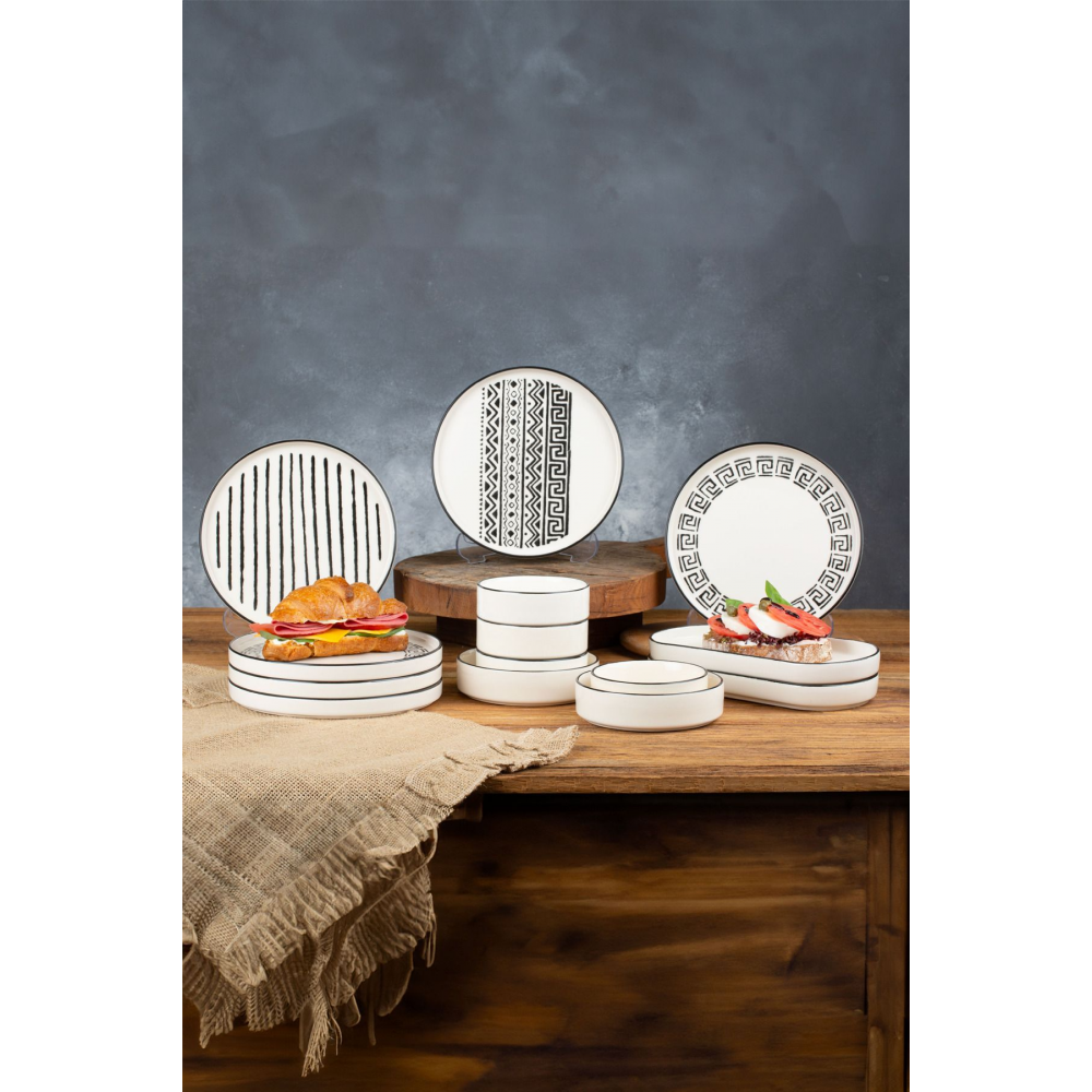 14 Parça 6 Kişilik Stackable Sio Savior Kahvaltı Takımı - Lüx Kahvaltılık Sunum Seti Tabağı