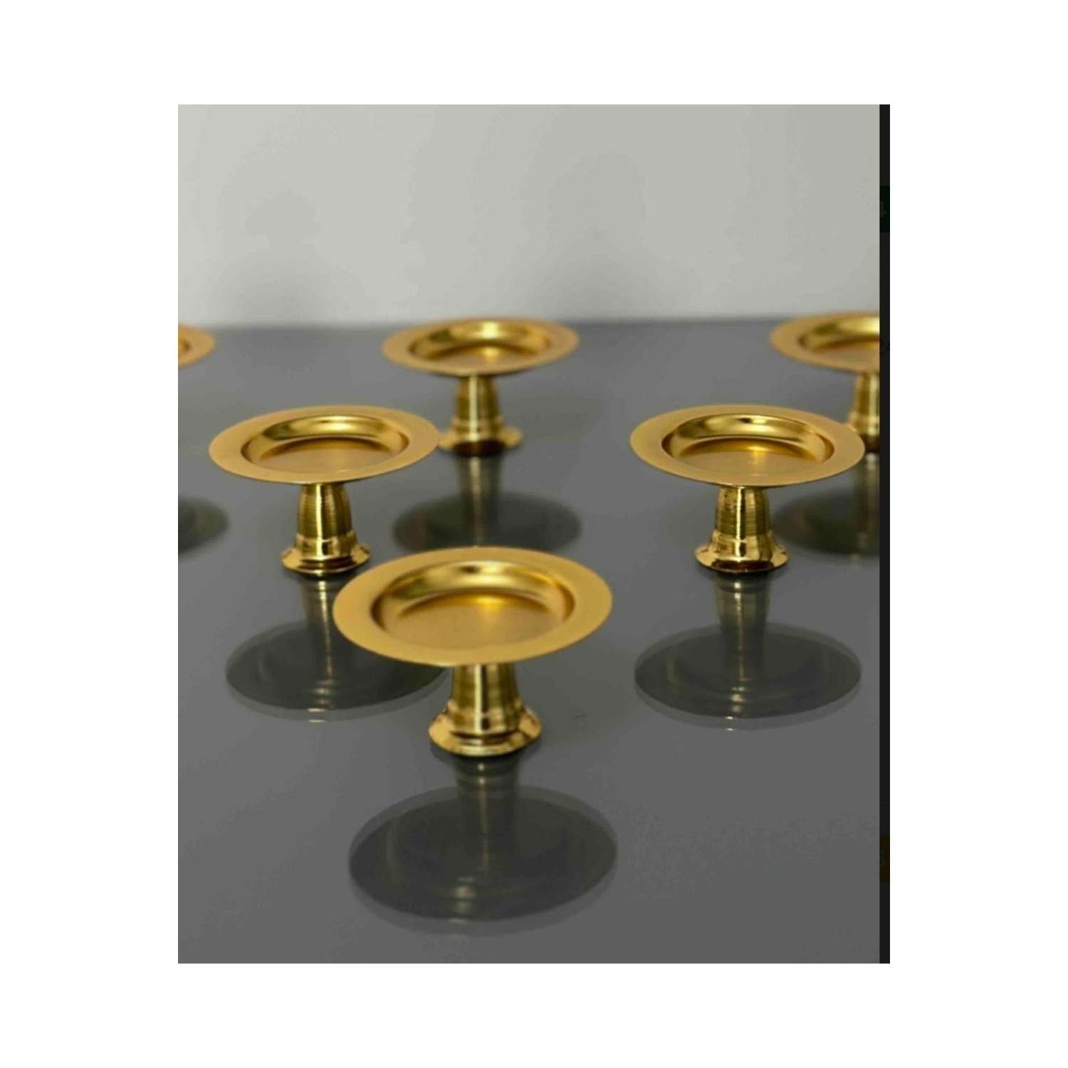 Dekoratif Gold Kaplama 6 Lı Makaronluk Kahve Yanı Sunumluk Lokumluk Lüx