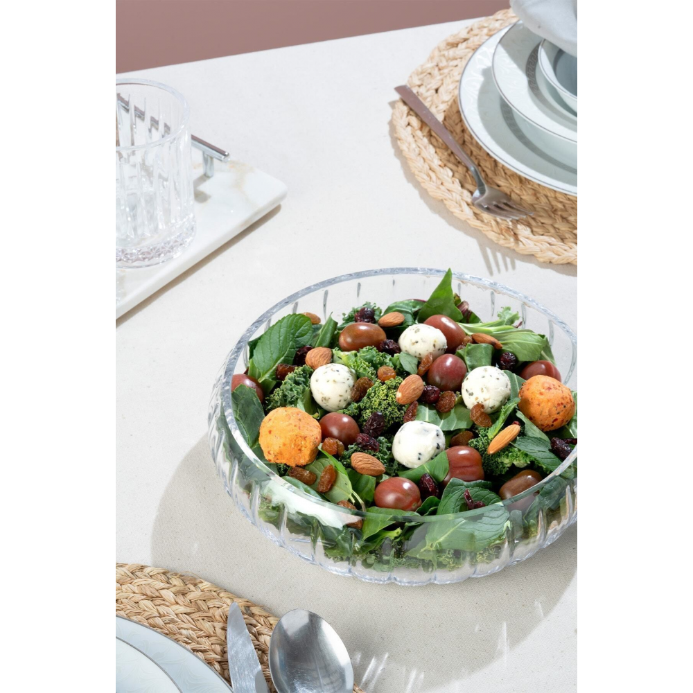 Selen Concept El Yapımı Büyük Boy Cam Salata Kasesi