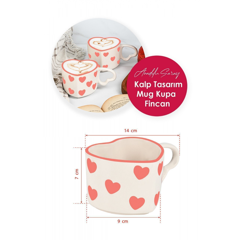 El Yapımı Seramik Kalp Tasarım Mug Kupa Fincan | Handmade El Yapımı Mug Fincan Kupa Kahve Kupası