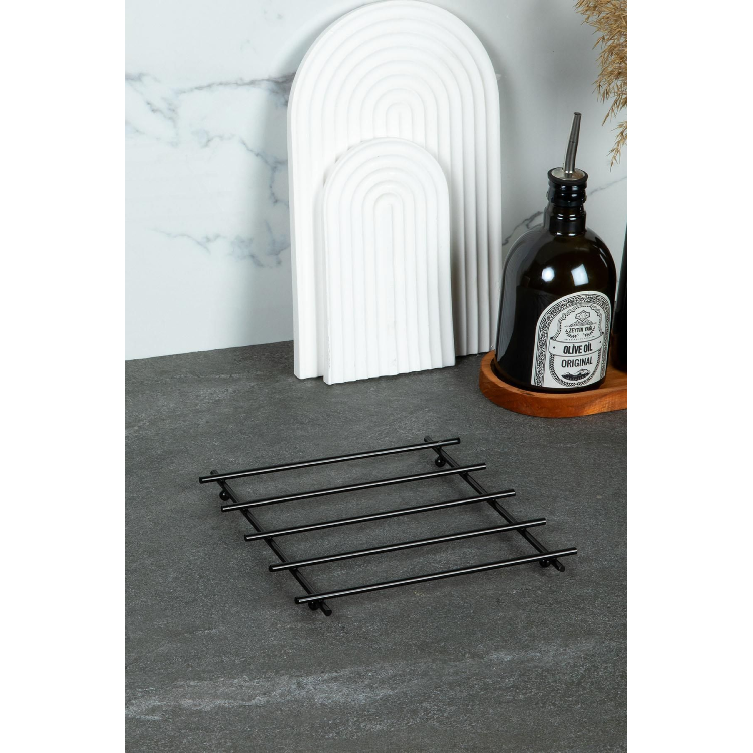 Black Serisi Paslanmaz Yanmaz Siyah Metal Nihale