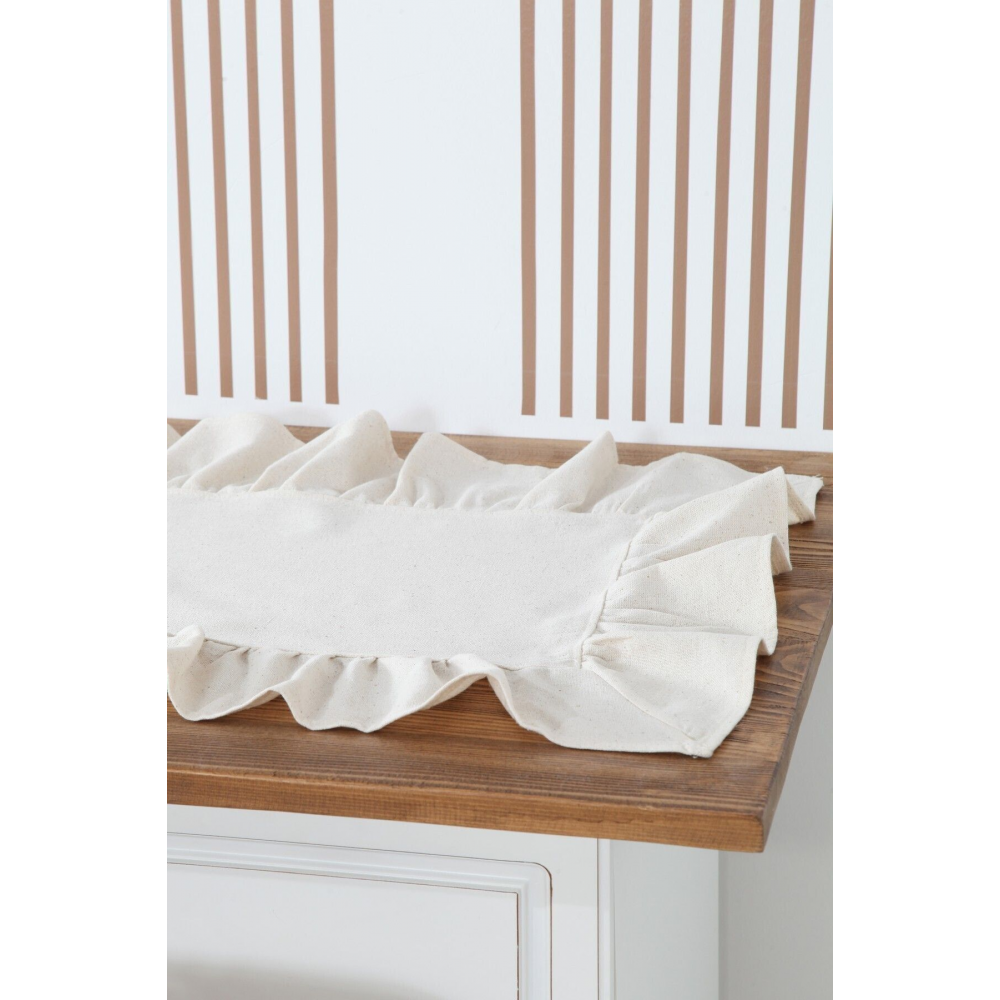 Naturel Fırfırlı Runner Vintage 40x110 Cm