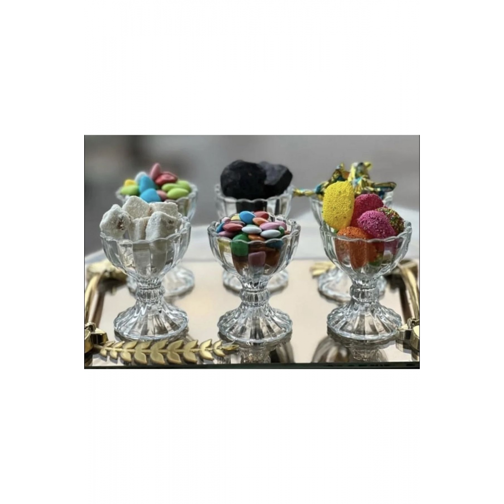 6 lı Ayaklı Mini Kahve Yanı Lokumluk Şekerlik İkramlık