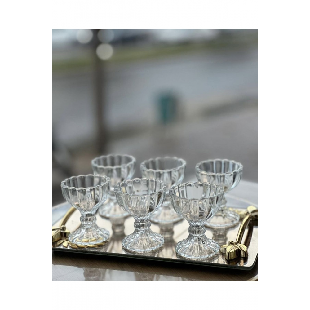 6 lı Ayaklı Mini Kahve Yanı Lokumluk Şekerlik İkramlık