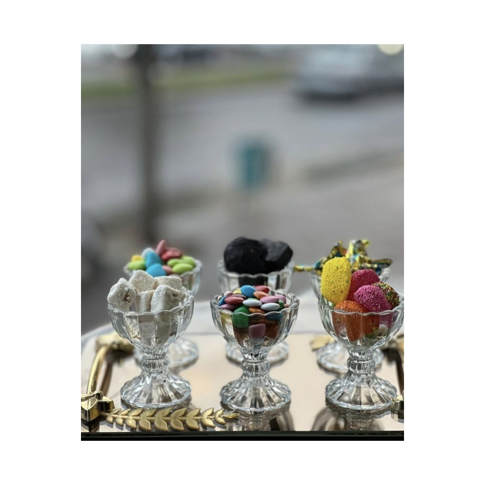 6 lı Ayaklı Mini Kahve Yanı Lokumluk Şekerlik İkramlık
