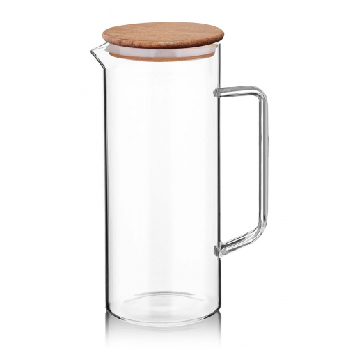 Ahşap Kapaklı Borasilikat Ateşe Bayanıklı Sürahi&Yağlık