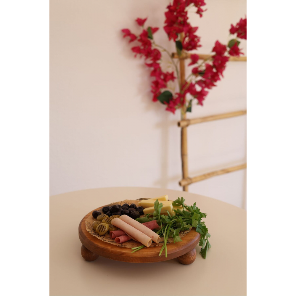 5li 2 Katlı Kek Standı, 25 Cm Pastalık, 25 Cm Risus, 17x25 Risus,25x25 Piramit Ahşap Çeyiz Seti