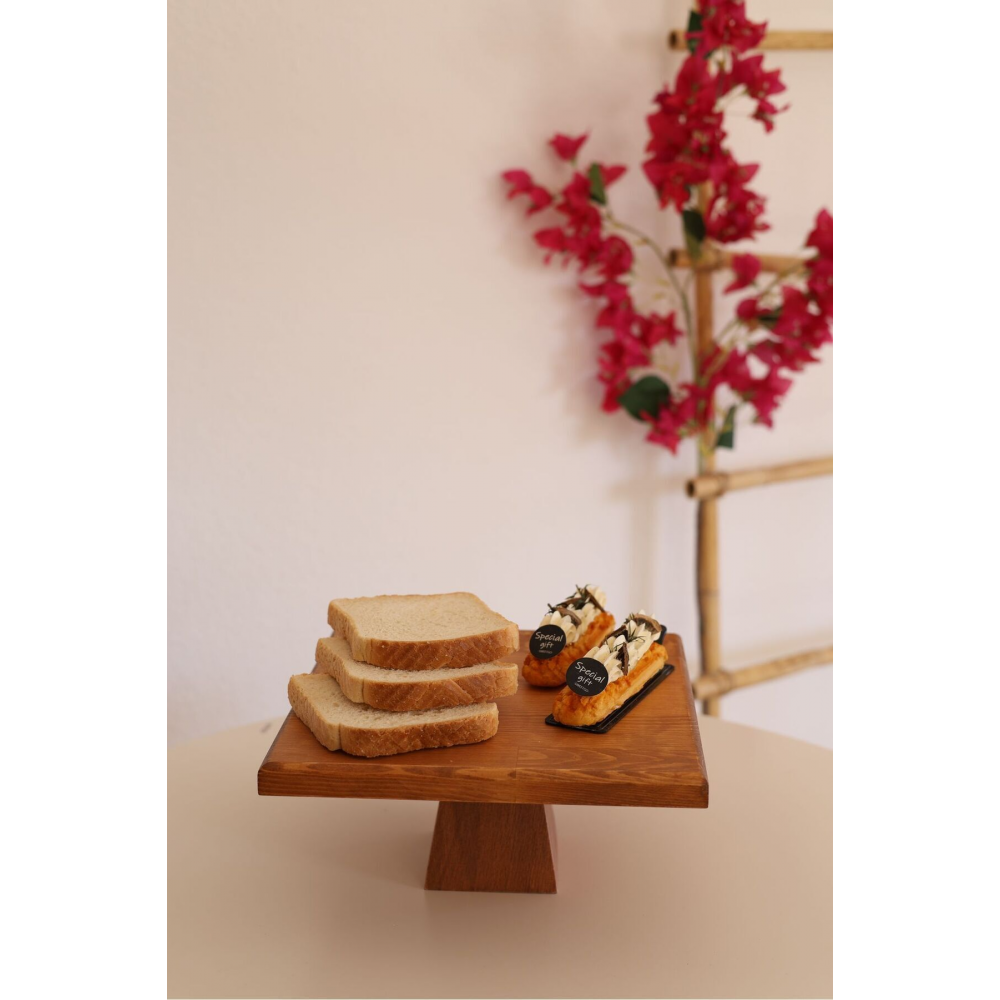5li 2 Katlı Kek Standı, 25 Cm Pastalık, 25 Cm Risus, 17x25 Risus,25x25 Piramit Ahşap Çeyiz Seti