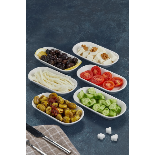 Avm 6'lı Kütahya Venüs Serisi Seramik Kahvaltı Sunum Çerezlik Seti